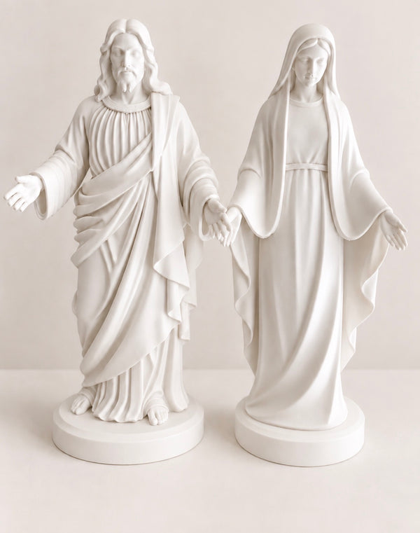 Jesus and Mary Statue Set